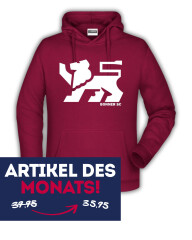 Hoodie Löwe Bordeaux/Weiß