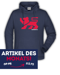 Hoodie Löwe Navy/Rot
