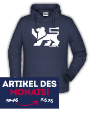 Hoodie Löwe Navy/Weiß